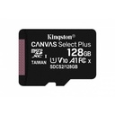 Memoria Flash Kingston Canvas Select Plus, 128GB MicroSDXC UHS-I Clase 10, con Adaptador - Negro