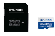 Hyundai 512GB microSDXC UHS-1 Memory Card with Adapter, 95MB/s (U3) 4K Video, Ultra HD, A1, V30