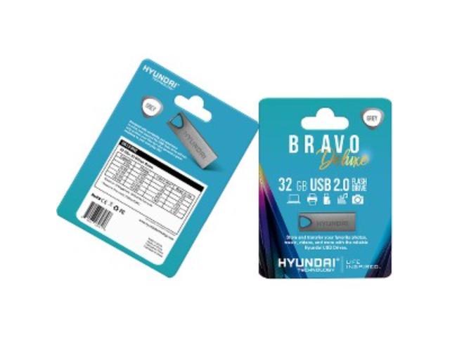 Hyundai Bravo Deluxe 32GB High Speed Fast USB 2.0 Flash Memory Drive Thumb Drive Metal, Space Grey