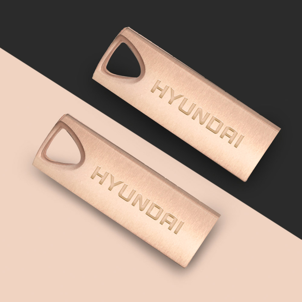 Hyundai Bravo Deluxe Keychain USB 2.0 Flash Drive 16GB Rose Gold