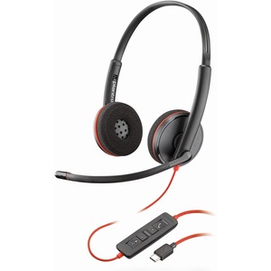 Auriculares Plantronics Blackwire C3220 Cableado De Diadema Est&eacute;reo - Negro/Rojo