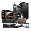 PC Ensamblada AMD Ryzen 5 PRO 4650G MB B450 AORUS Elite V2 8GB DDR4 RAM 240GB SSD Windows 10 Trial WiFi + Teclado y Mouse Negro