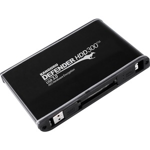 Unidad de estado sólido Pórtatil Kanguru Defender KDH3B-300F-1TS - 2.5" Externo - 1 TB - SATA (SATA/300) - Negro mate - Conforme con normas TAA