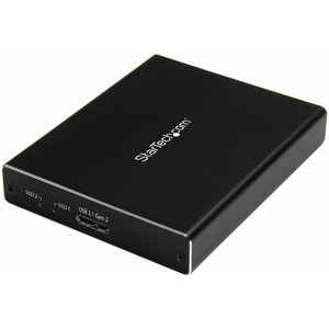 StarTech.com Dual mSATA Enclosure - RAID - mSATA SSD Enclosure - USB 3.1 (10Gbps) - USB-C & USB-A External Enclosure - Aluminum