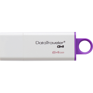 Unidad flash Kingston DataTraveler G4 - 64 GB - USB 3.0 - Violeta, Blanco