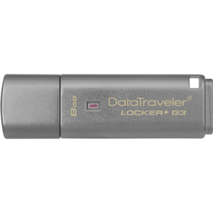 Unidad flash Kingston DataTraveler Locker+ G3 - 8 GB - USB 3.0 - Plata