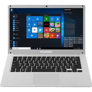 Hyundai HyBook, 14.1" Intel Celeron N3060, 4GB RAM, 64GB Almacenamiento, Webcam Frontal, Ranura para disco duro SATA de 2,5" expandible, Windows 10 Home S, WiFi, Silver