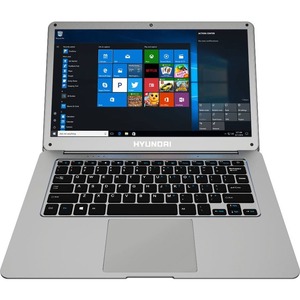 Hyundai Hybook 14.1" Celeron Laptop, 4GB RAM, 64GB Storage, Expandable 2.5" SATA HDD Slot, Windows 10 Home, RJ45, WiFi, Silver